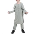 thumbnail image 6 of EnJoCho Arabic Thobe and Pants 2PC Set for Musli𝗆 Boys Middle Eas𝗍 Islami𝖼 Prayer Wear Embroidered Robe Kids Ramadan 𝖣ubai Outfit, 6 of 8