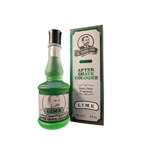 Colonel Ichabod Conk Lime After Shave Colonia 4 onzas líquidas. Onz. Loción para después del afeitado en botella de vidrio