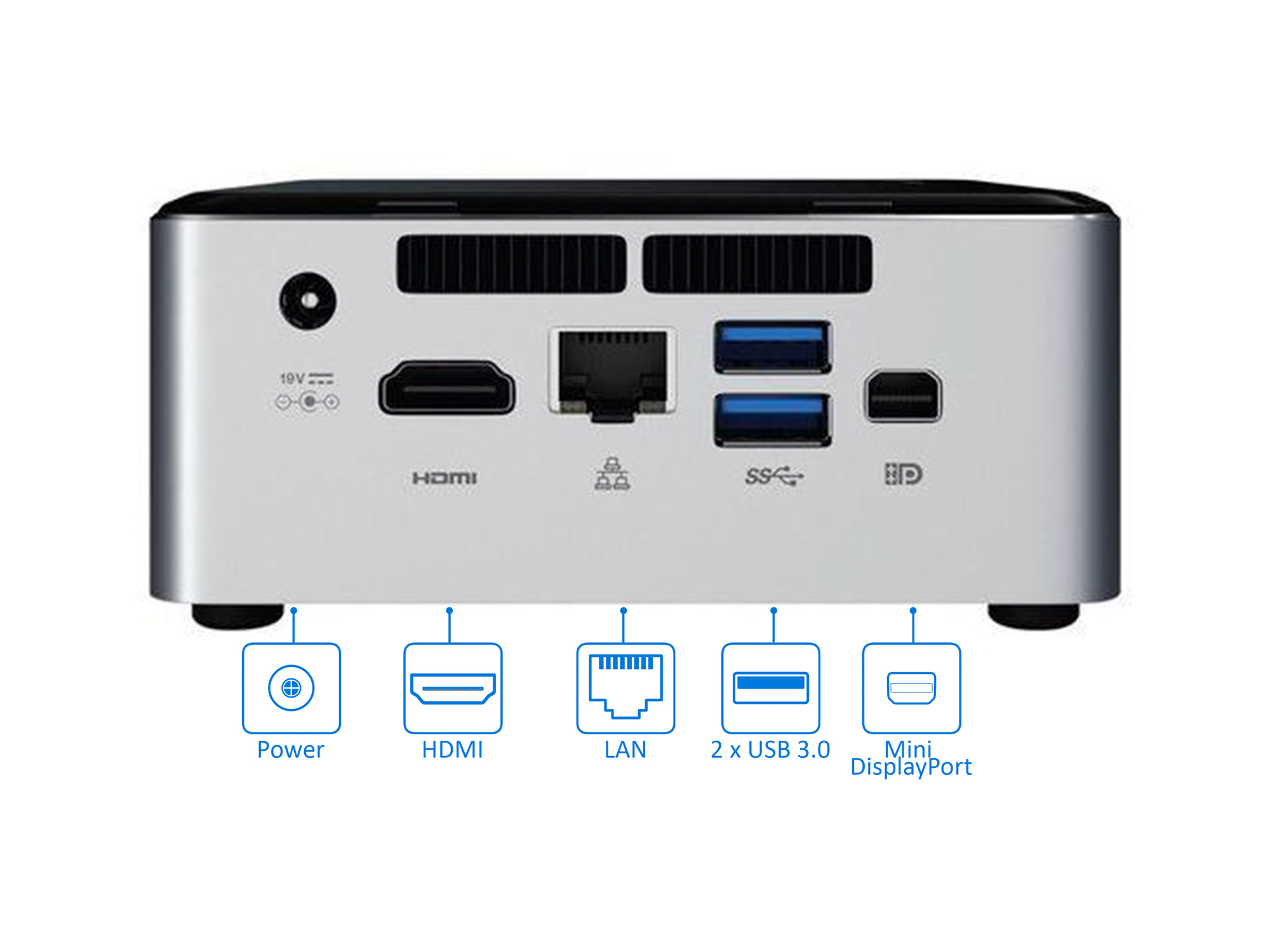 Intel Mini Desktop Mini PC Computer, Intel Core i5, 8GB RAM, 1TB SSD, Windows 10, Gray, NUC6i5SYH-R-81sP