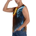 thumbnail image 2 of Disketp Red And Blue Fire Skull Warrior Sleeveless Tshirts for Men, Muscle Shirts for Men Dry Fit Tank Top-XX-Large, 2 of 5