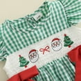 thumbnail image 5 of Spewahor Infant Baby Girls Christmas Plaid Romper 0 3 6 12 18 Months Tree Santa Embroidery Flying Sleeve Round Neck Jumpsuit, 5 of 8