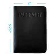 Black Basic Genuine Leather RFID Passport Cover