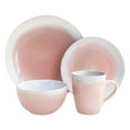 thumbnail image 2 of American Atelier, Round, Pink and White Oasis Stoneware Dinnerware Set, 16-Piece, 2 of 5