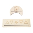 thumbnail image 1 of 2 Pieces Wooden Tarot Card Stand Holder, Moon Shape And Rectangle Base For Divination Tools Poplar Wood Texture Moon Phase Engravings Altar Decoration, 1 of 8