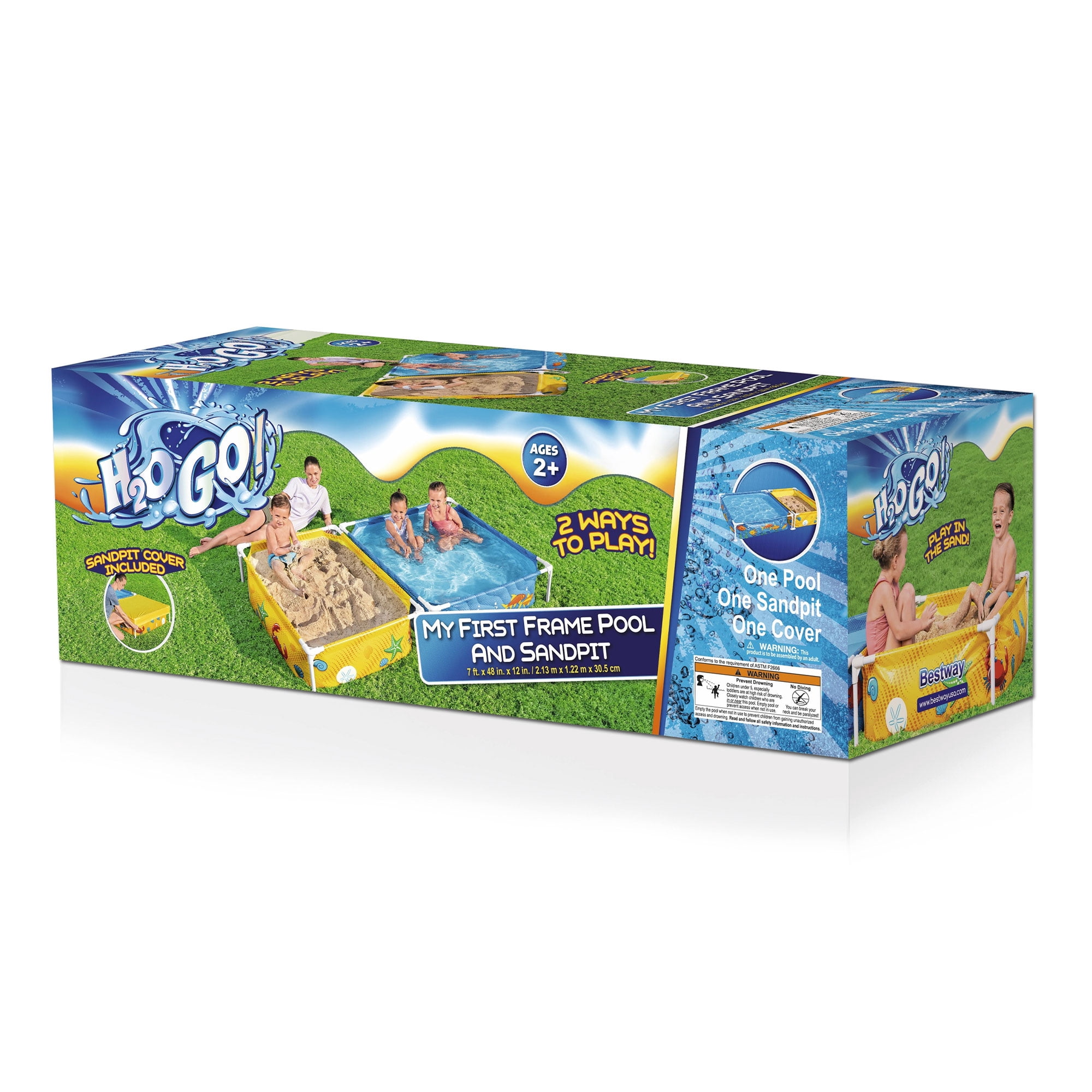 H2OGO! My First Frame Above Ground DuraPlus Kiddie Pool & Sandpit w/Cover