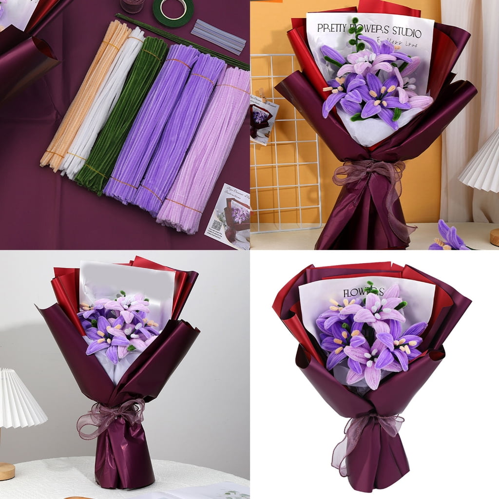 Yokua Pipe Cleaners Craft Supplies with Floral Stem Wires Kids DIY Craft Projects