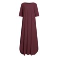 thumbnail image 4 of adviicd Robes d'Été pour Femmes Robe à Volants Superposés Décontractée Imprimé Floral Sans Manches Mini Robe Courte Rouge,L, 4 of 5