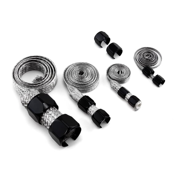 Speedmaster PCE343.1004 Universal Stainless Steel Braide Hose and End Sleeve Kit - Black