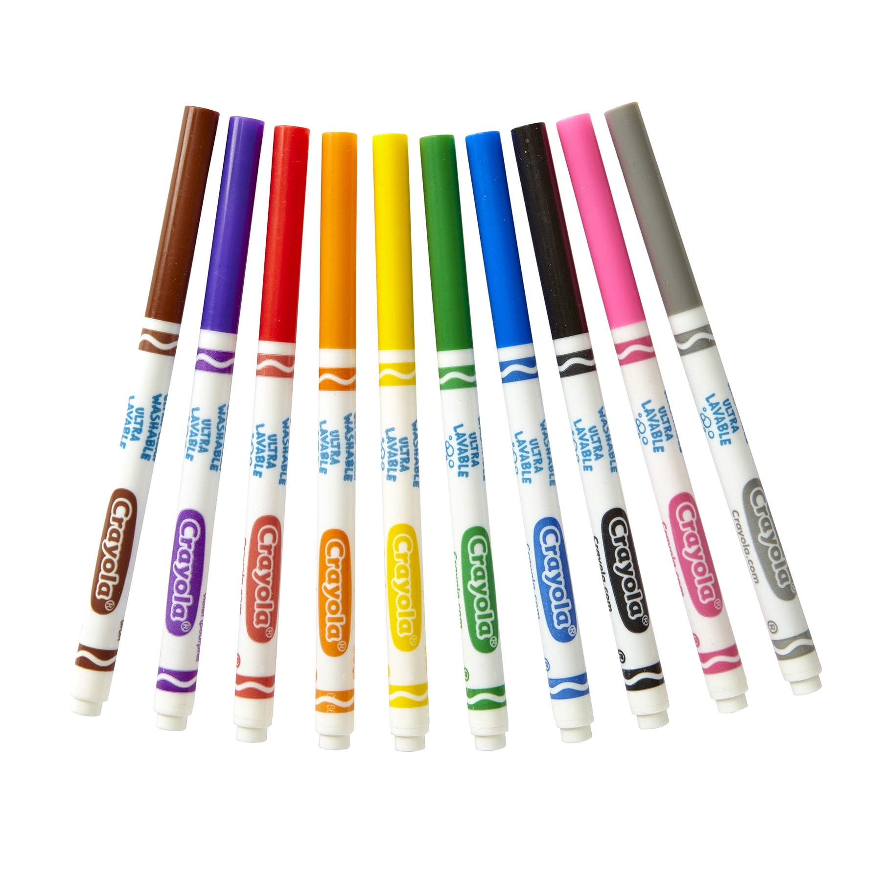 Crayola Ultra-Clean Markers, Fine Line, Classic Colors, 10 Per Pack, 8 Packs