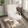 thumbnail image 5 of VECELO Nursery Rocking Chair with High Backrest, Teddy Upholstered Comfortable Rocker with Padded Seat for Living Room, Bedroom, White, 5 of 9