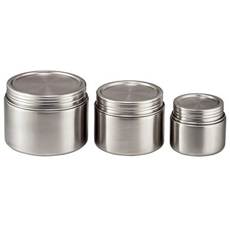 Stainless Steel Food Storage Containers - Set of 3 (8 oz, 16 oz, 24 oz) - Airtight, Leak-Proof Food Jar for Baby Food, Lunch, Yogurt, Snacks, and Sides - Eco-Friendly, Dishwasher