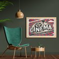 thumbnail image 2 of Vintage Wall Art with Frame, Retro Cinema Movie Vintage Paper Texture Hollywood Stars Theme Image Print, Printed Fabric Poster for Bathroom Living Room, 35" x 23", Brown Ecru Grey, by Ambesonne, 2 of 2