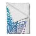 thumbnail image 2 of Yoga Soft Flannel Fleece Throw Blanket, Tribal Patterned Boho Ornamental Lotus Flower Artwork, Cozy Plush for Indoor and Outdoor Use, 70" x 90", Dried Rose White, by Ambesonne, 2 of 5