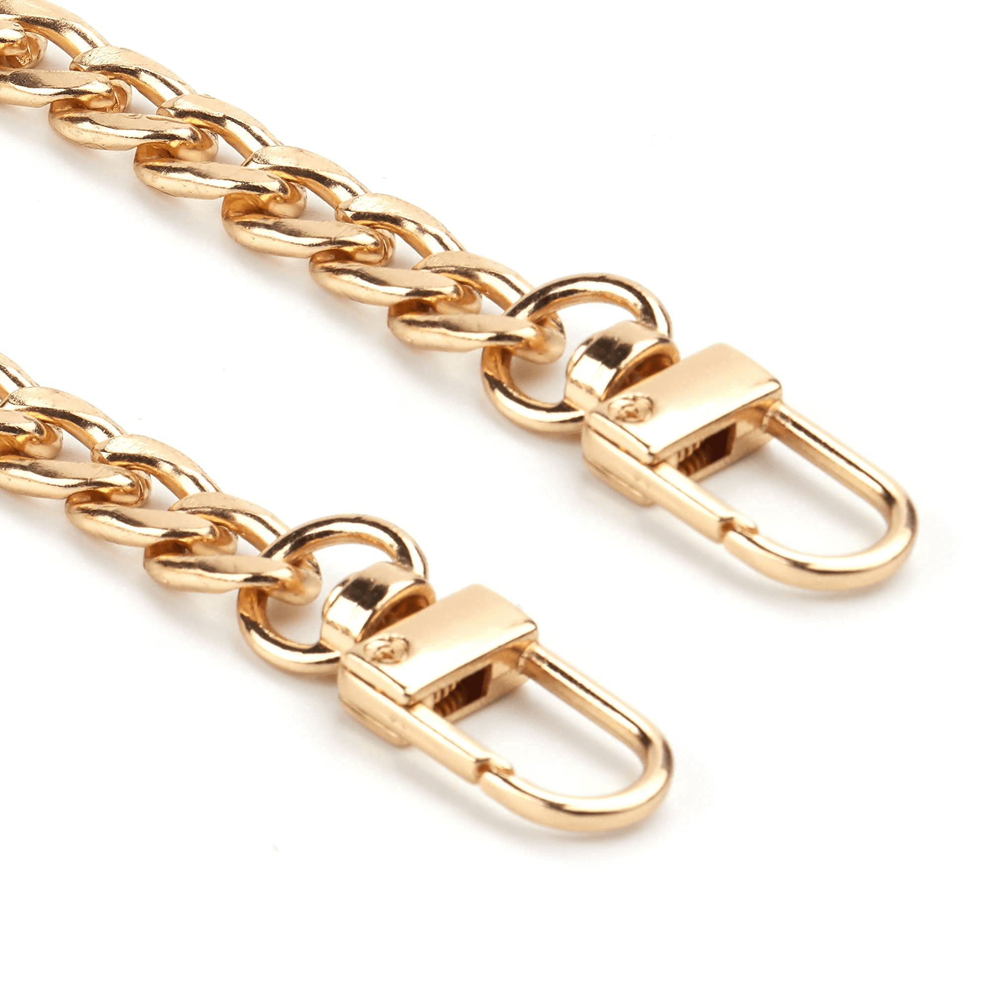 Wokape 4 Sizes Gold Purse Chain Strap, Replacement Flat Chain Strap with  Buckles, Perfect for DIY Metal Shoulder Purse Chain Replacement - 7.5  15.7