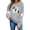 Gray—Women's Halloween Costume, variant on Halloween Sweatshirts Women Cute Ghost Print Pullovers Trendy Holiday Round Neck Long Sleeve Sweater Tops Halloween Costumes Black XXL