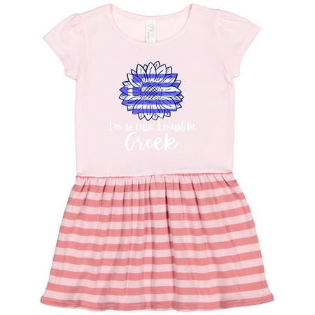 

Inktastic I m So Cute I Must Be Greek Sunflower Greece Flag Gift Toddler Girl Dress
