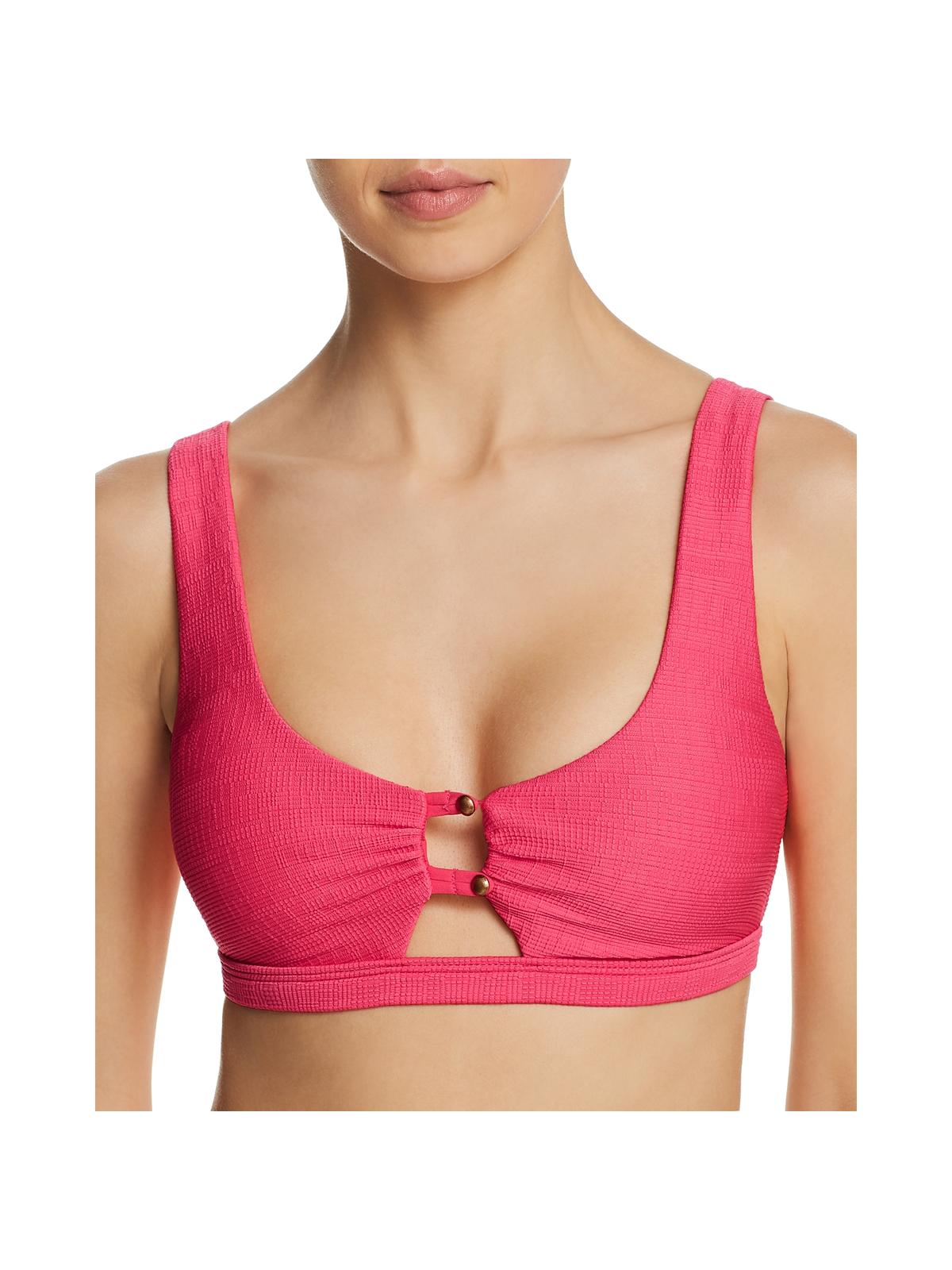 Nanette Lepore Womens Raffia Cut-Out Bralette Bikini Swim Top