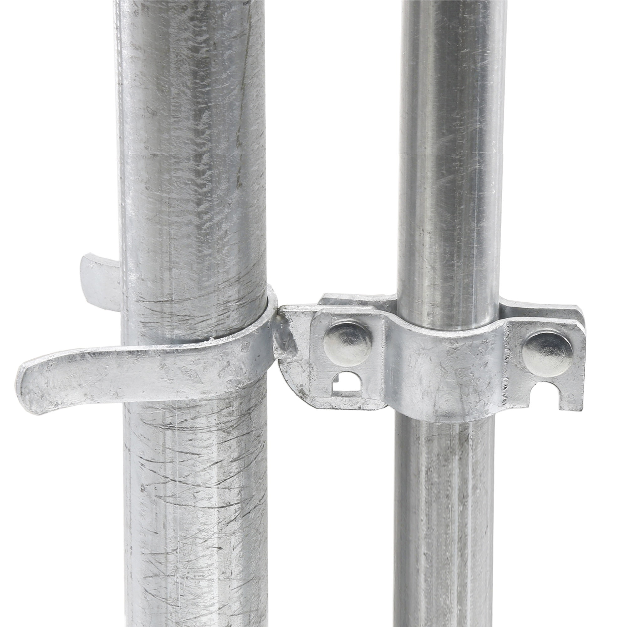 Plum Fittings Chain Link Fence Gate Latch 1 3/8' x 2' [1 7/8' OD] | Galvanized Pressed Steel