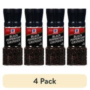 (4 pack) McCormick Black Peppercorn Grinder, 2.5 oz Bottle