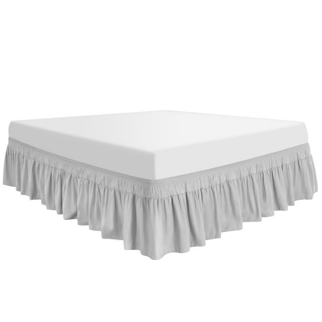 Unique Bargains Polyester Bed Skirt Durable 16 Inch Drop Easy Fit Wrinkle, Elastic Dust Ruffles Bedskirts