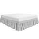 thumbnail image 1 of Wrap Around Bed Skirt, 110gsm Microfiber Elastic Dust Ruffles Bedskirts,Three Fabric Sides Fade & Wrinkle ,No Lift Mattress with 16 Inch Tailored Drop - Light Gray Queen Unique Bargains Falda De Cama, 1 of 6