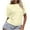 Beige, variant on lmcalzta Womens Summer T Shirts Crew Neck Tieknot Loose Fitting Short Sleeve Tops Solid Comfy Tees