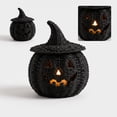 thumbnail image 2 of Halloween Woven Seagrass Pumpkin with Witch Hat Lid , Halloween Decorations Indoor Fall Decor & Horror Decor, Halloween Witch Lamp Lantern for Home Shelf Mantel Display, 6.3 Inch, 2 of 9