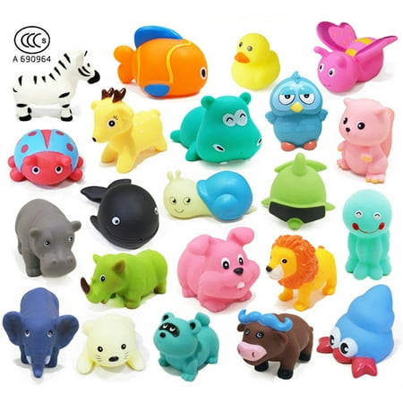 13Pcs Cute Bath Toy, Justdolife Environmental Squeak Animal Learning Toy Set Birthday Christmas Toys Gift with Sound for Kids Children Baby (The Best Bath Toys For Toddlers)