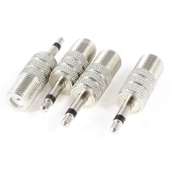 Unique Bargains Mono 3.5mm Male to F Type Female m/f  Plug Audio Straight Adapter 4 Pcs
