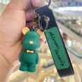 thumbnail image 1 of Caliente lindo oso de dibujos animados llavero con cordón de silicona coche llaveros para mujeres colgante llaveros chica pareja amigo regalo xuanjing unisex, 1 of 2