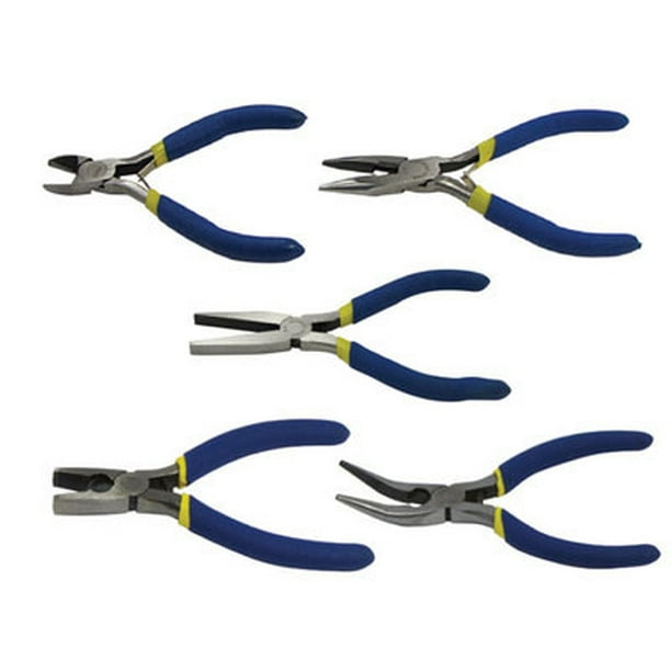 5 Piece Mini Miniature Size Needle Nose Long Bent Dikes Cutters Pliers