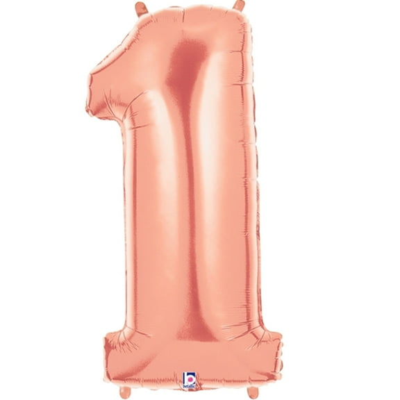 Giant Rose Gold Number 1 Foil Balloon 40"