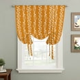thumbnail image 2 of Orange Spring Leaves Tie Up Curtains for Windows, Balloon Window Shades, Pastoral Botanical Striped Flowers Kitchen Window Treatments Roll Up Curtain for Basement/Nursery 52"x45", 2 of 8