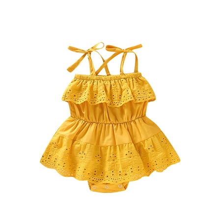 

Baby Clothes Romper Sleeveless Outfits Lace Girl Dress Solid Girls Romper&Jumpsuit