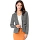 thumbnail image 1 of Blazer A Rayas Con Cierre De Botón Y Bolsillo Con Solapa Con Muesca Para Mujer Negro M, 1 of 6