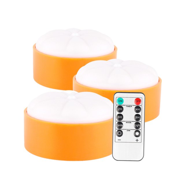 Con remoto Luz LED Lámpara de calabaza Modo de toque de batería Portátil Creativo 3 piezas Sunnimix Lámpara de calabaza