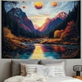 thumbnail image 2 of Fenyluxe  Fantasy Forest Tapestry Aesthetics Mushroom Tapestry Galaxy Planet Tapestry Magical River Mountain Tapestry Mysterious Starry Sky Tapestry Wall Hanging for Bedroom Decor 40x30inch, 2 of 6