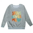 thumbnail image 4 of MIASHUI Chandail en Molleton pour Filles Hauts Sans Capuche Col Rond Imprimé Manches Longues, Gris, 7-8 Ans, 4 of 4