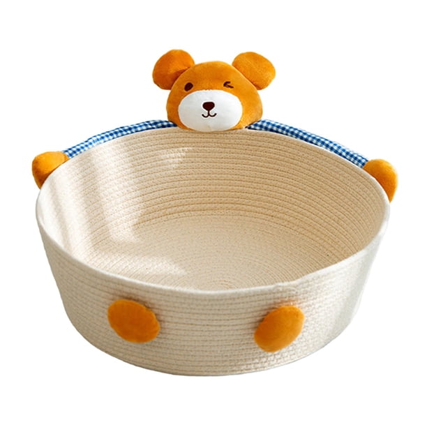 Cama de cuerda de algodón para gatos, cama para perros pequeños, cómoda, lavable y transpirable para verano. oso m