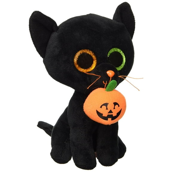 TY Beanie Boos -SHADOW the Black Cat (Glitter Green and Orange Eyes) 6" Plush (NO TY HANG TAG)