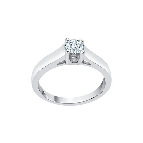 Diamond Solitaire Promise Ring in 10K White Gold (1/4 cttw) (I-Color, SI3-I1 Clarity) (Size-5.5)