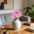 thumbnail image 3 of Artificial Flowers,6 Heads Artificial Rose Bouquet 35cm Rose Plastic Arrangement For Dining Table Home Wedding Centerpiece Decor Multi Colors Available, 3 of 6