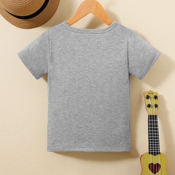 Vedolay Crop Tops For Boy Boy Button Down Short Sleeve Shirt Toddler Print Dress Tops Polo T-Shirt,Gray 3-4 Years