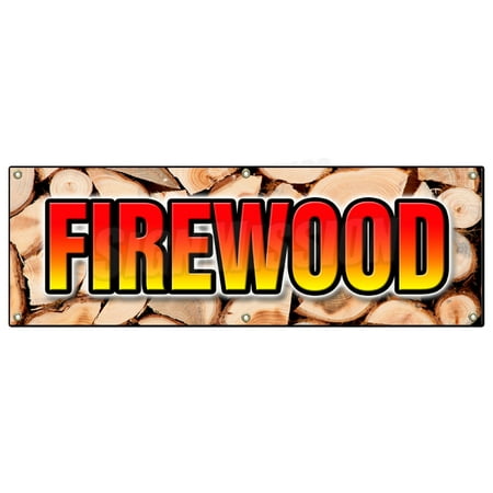 Face Cord Firewood - FIREWOOD BANNER SIGN fire wood split hickory cord delivered stacked seasoned
