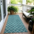 thumbnail image 6 of Addison Rugs Chantille Indoor/Outdoor Transitional Diamonds Teal Washable Runner Rug, 2'3" x 7'6", 6 of 6