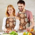 thumbnail image 4 of Brown Daisy Flower Floral Pattern Apron-Garden Aprons for Women with Pockets-Cotton Linen Waterproof Kitchen Cooking Gardening Aprons Adjustable for Kitchen,Cooking,BBQ and Salon 33x27 Inch, 4 of 6