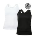 thumbnail image 1 of Blank Activewear Pack of 2 Women's Tank top, Racer Back, Quick Dry Performance birdseye fabric, 1 of 3