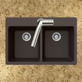 thumbnail image 6 of Houzer M-200 MOCHA Quartztone Series Granite Topmount 50/50 Double Bowl Kitchen Sink, Mocha, 6 of 8