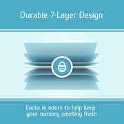 Diaper Genie Expressions Pail White, Odor-Controlling Infant Diaper Disposal System, One Pail/Refill