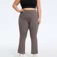 thumbnail image 4 of Ltctricy Women's Plus Size Yoga Pants Soft Comfy High Waisted Straight Leg Workout Leggings Pull on Slim Lounge Pants(Brown,4X-Large), 4 of 5